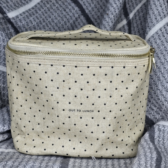 Kate Spade New York Lunch Tote Deco Dots Out To Lunch Insulated Canvas Cream 002 - Picture 1 of 6